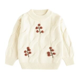 Fural Cozy Floral Knit Sweater Stylish Warm